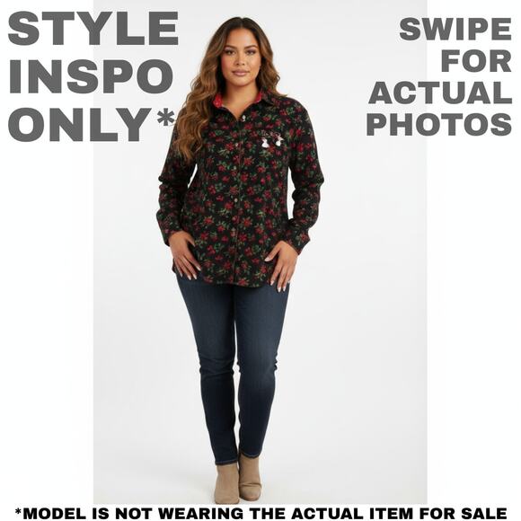 Bin Blaes Christmas Reversible Button Down Shirt Size 2X 0071 - Picture 2 of 9